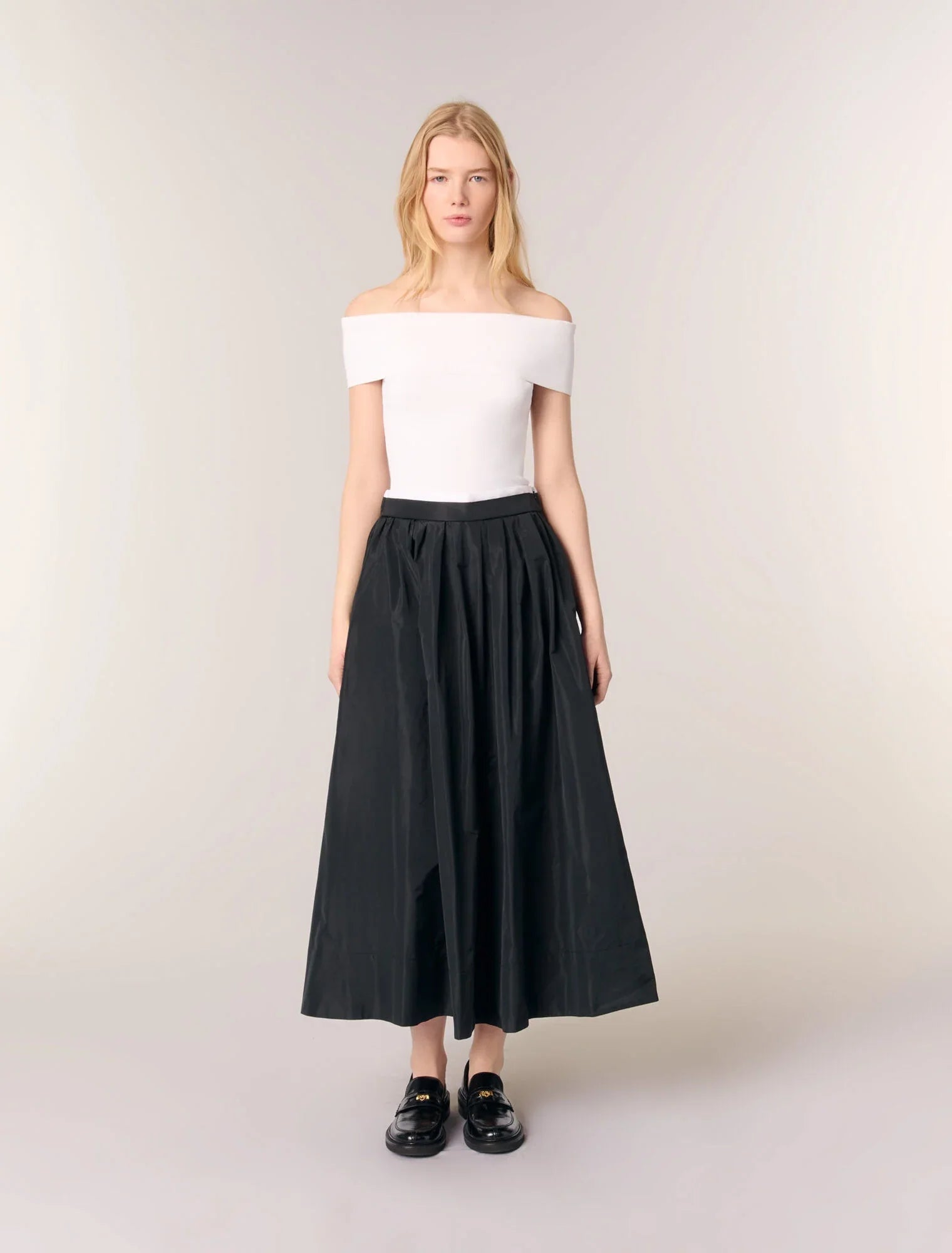 Buy Long Skirt With Contrast Waistband Online at Maje KSA