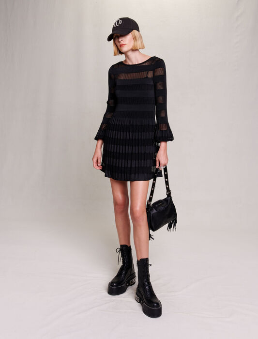 SHORT OPENWORK KNIT DRESS – Maje KSA