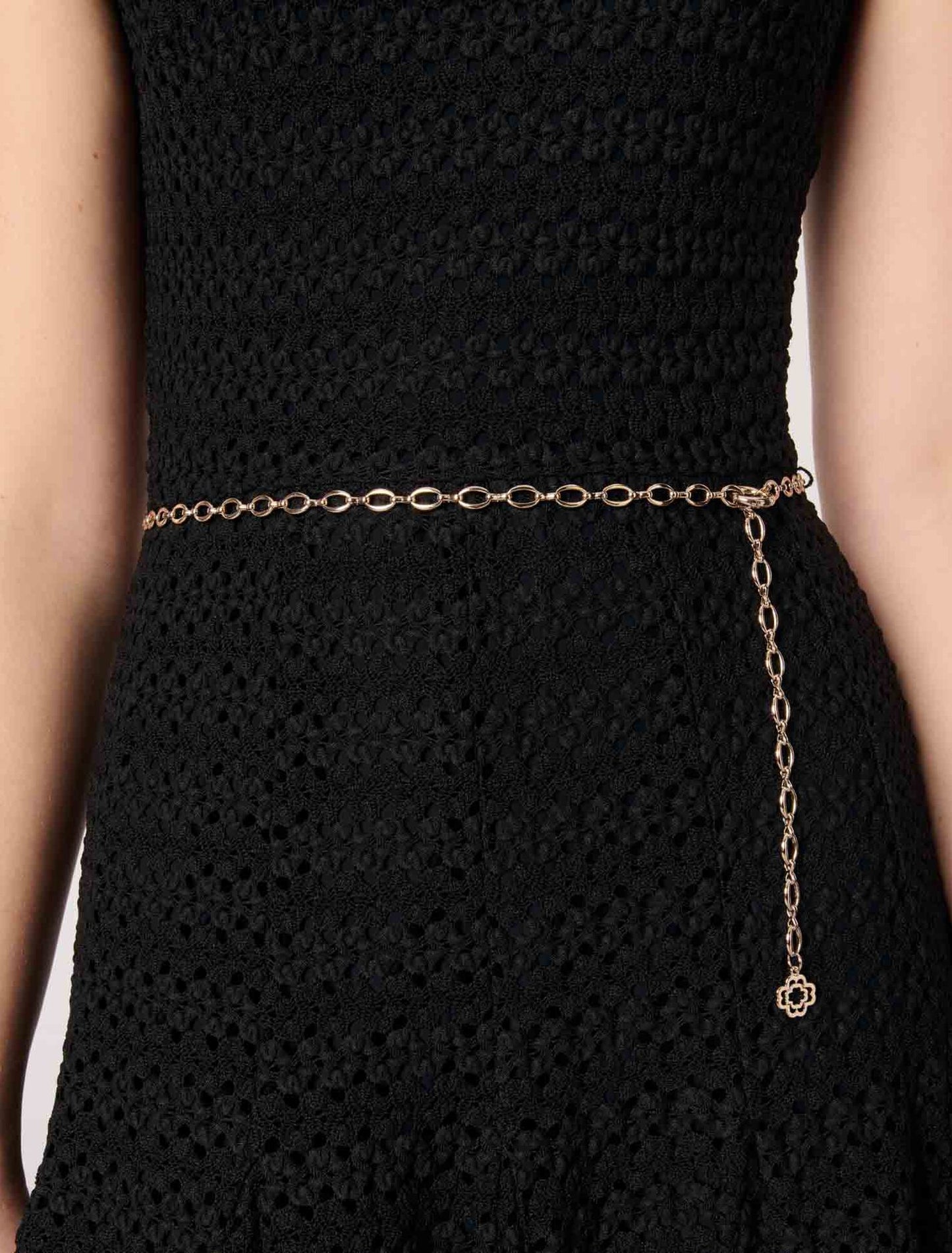 Black Crochet-knit maxi dress