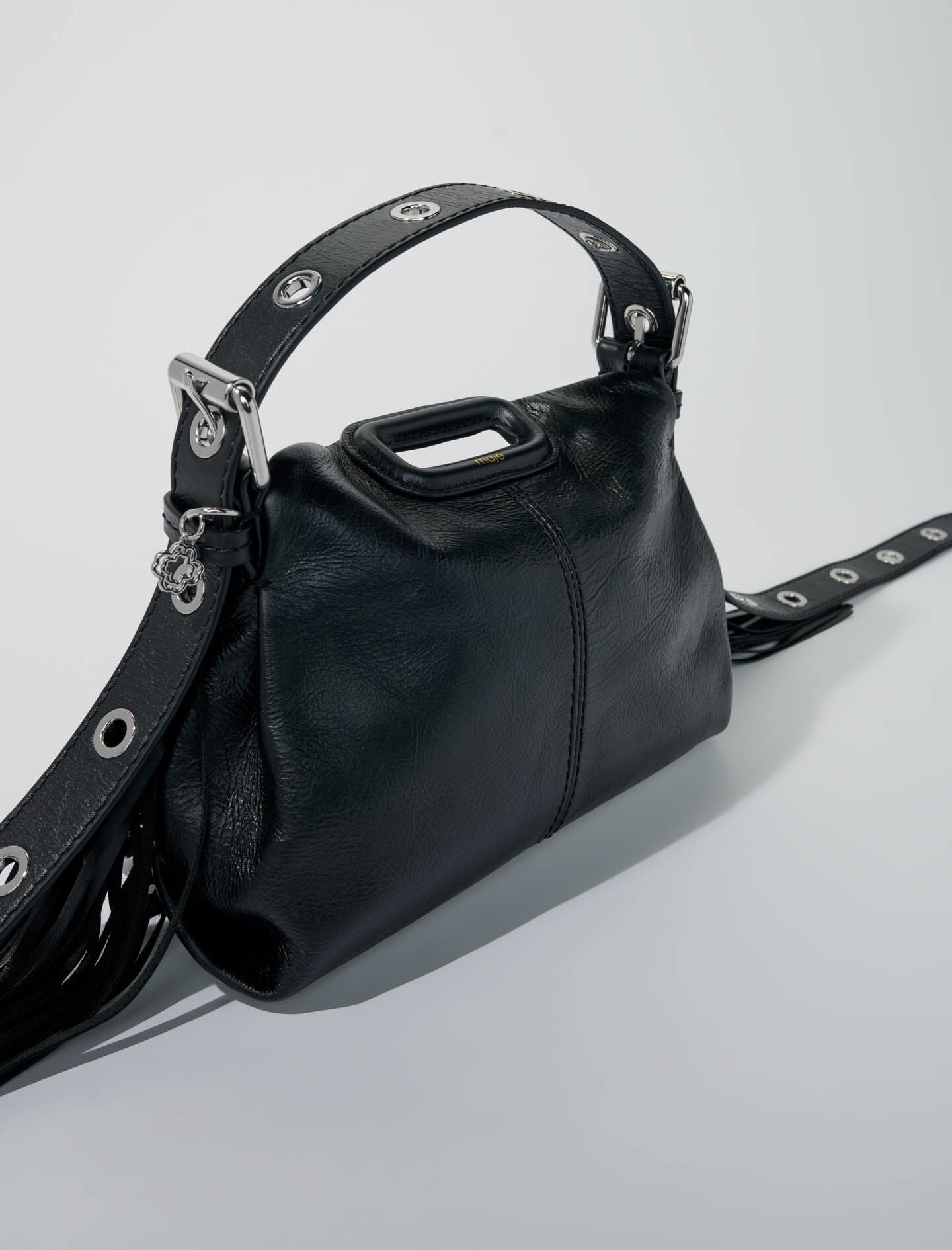 Black-crackle leather mini miss m bag