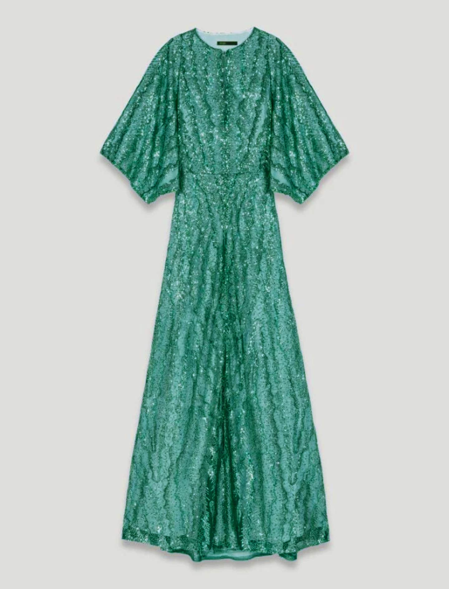 Green-Sequin maxi dress