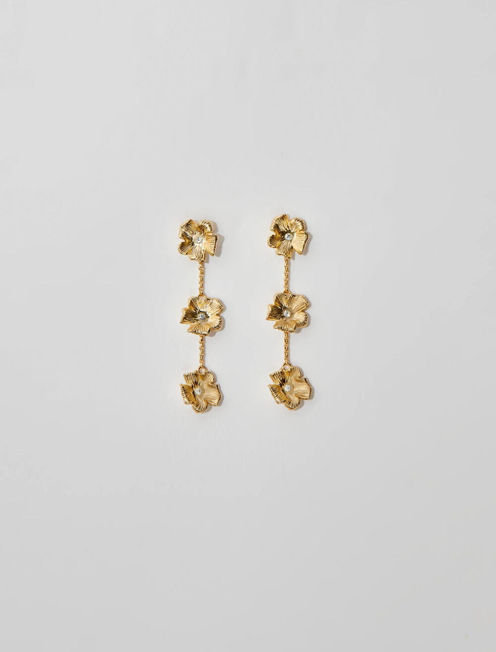 Gold-featured-flower earrings
