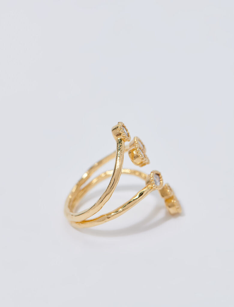 Gold-Rhinestone-embellished ring