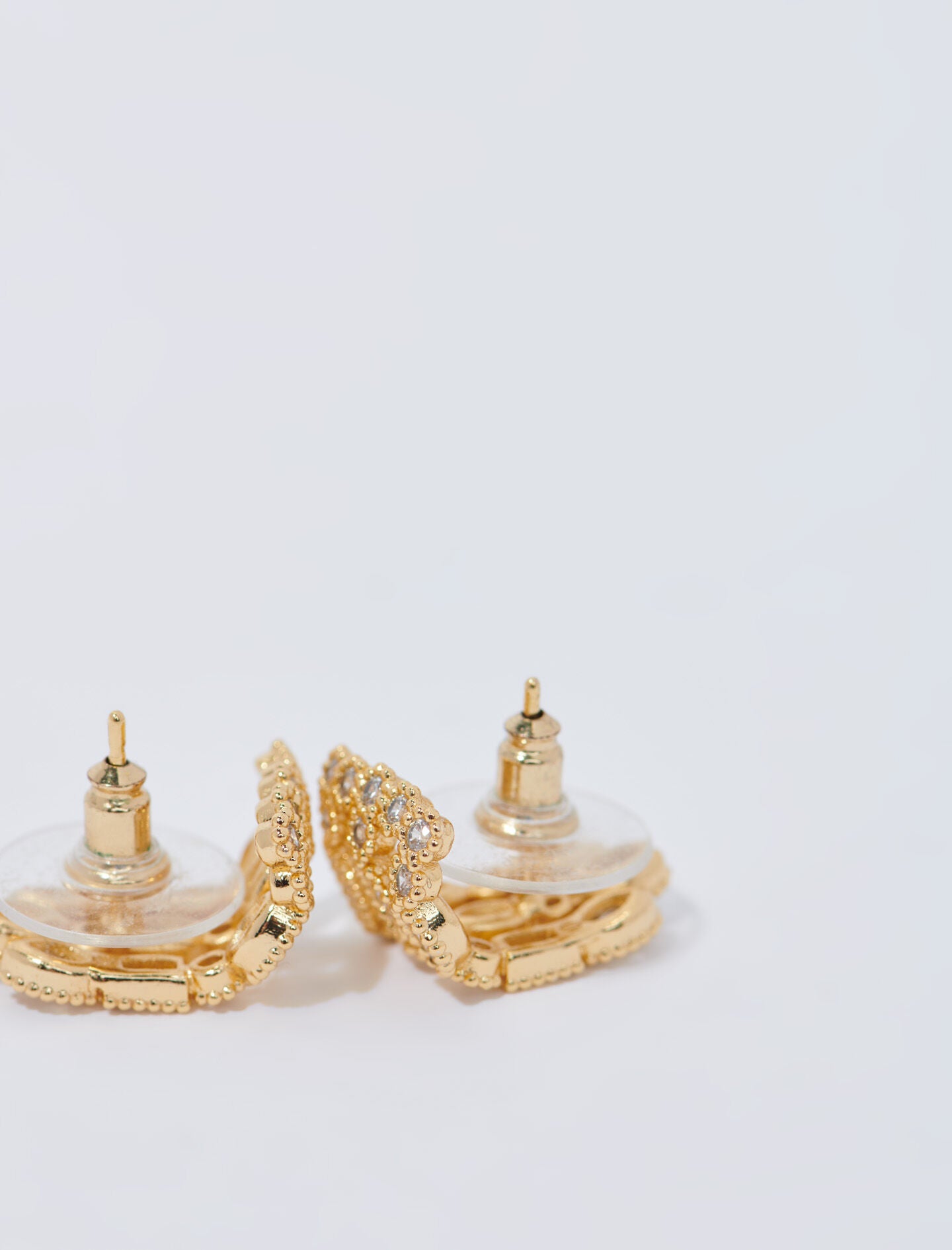 Gold-rhinestone earrings