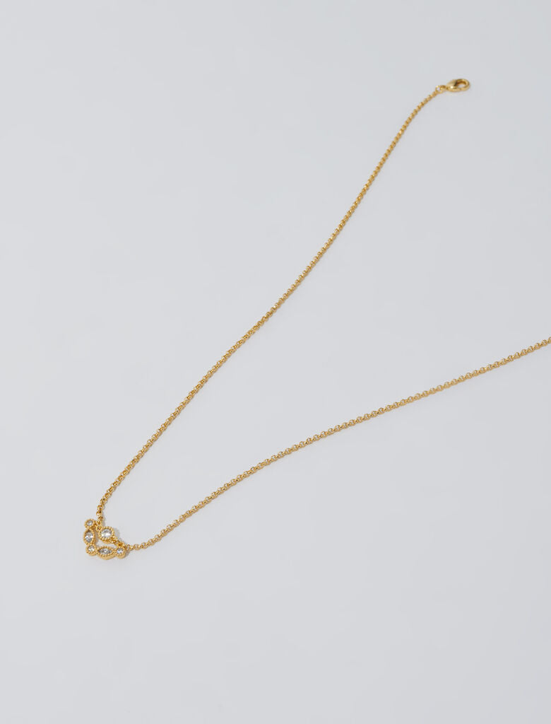Gold-Gold-tone necklace with rhinestones