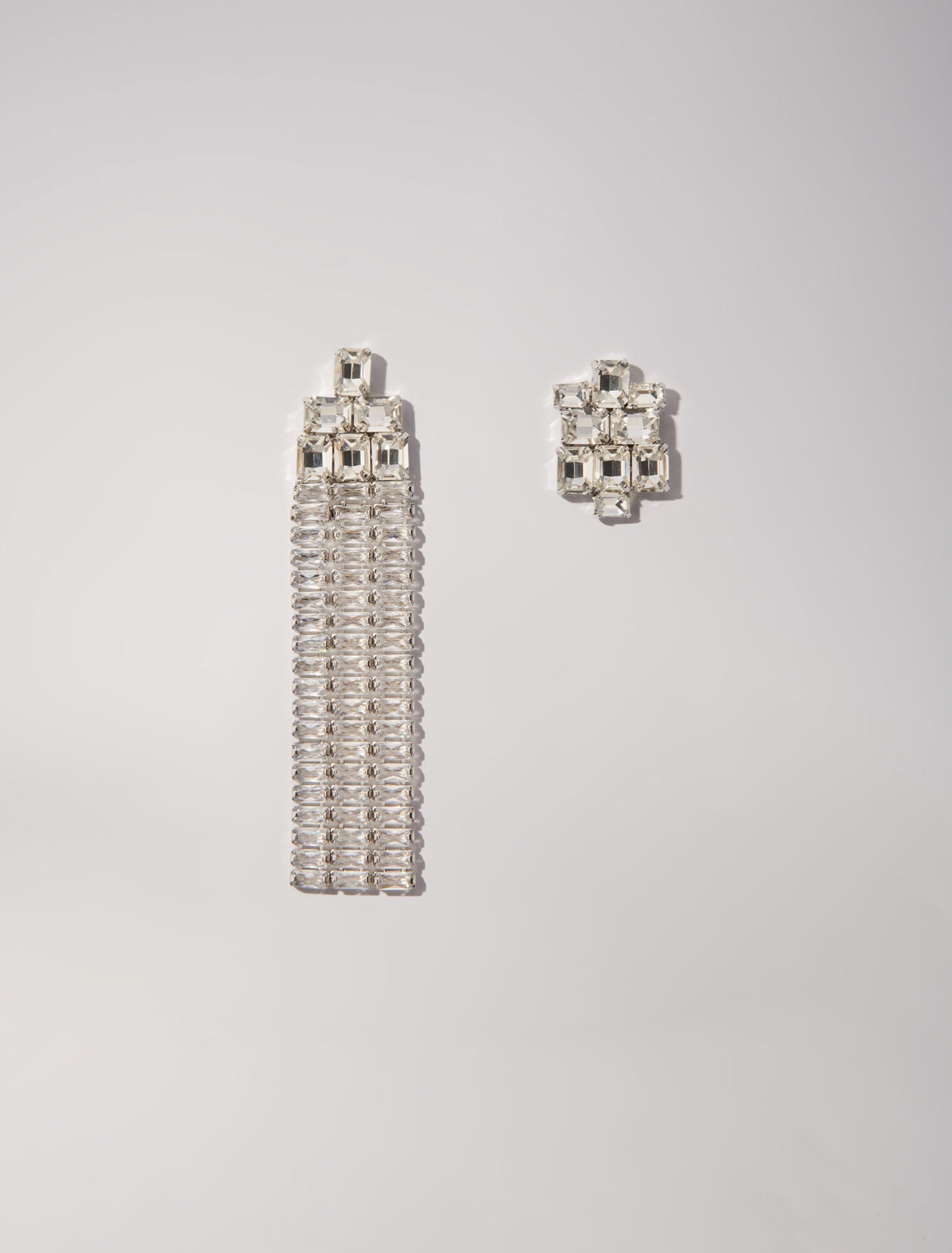 Silver-featured-Cascade diamanté earrings