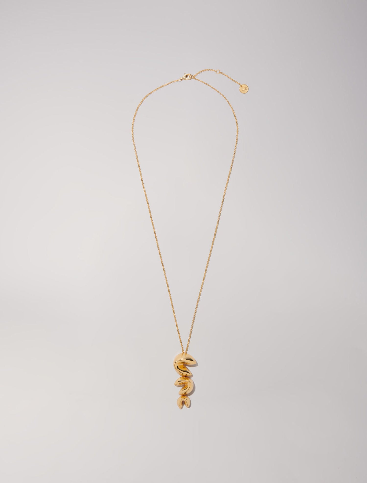 Gold featured-Long fortune cookie necklace