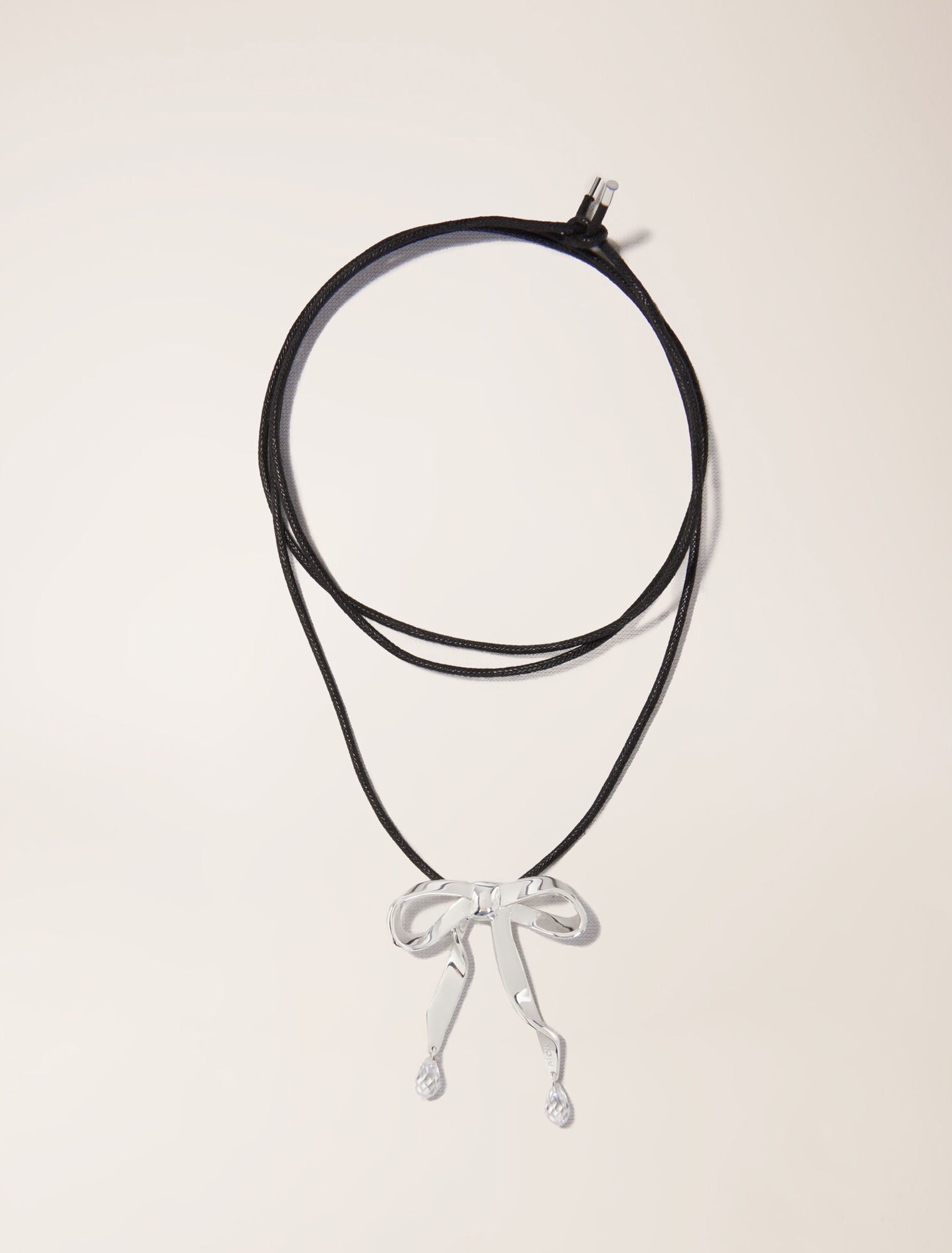 Silver-Silver bow necklace