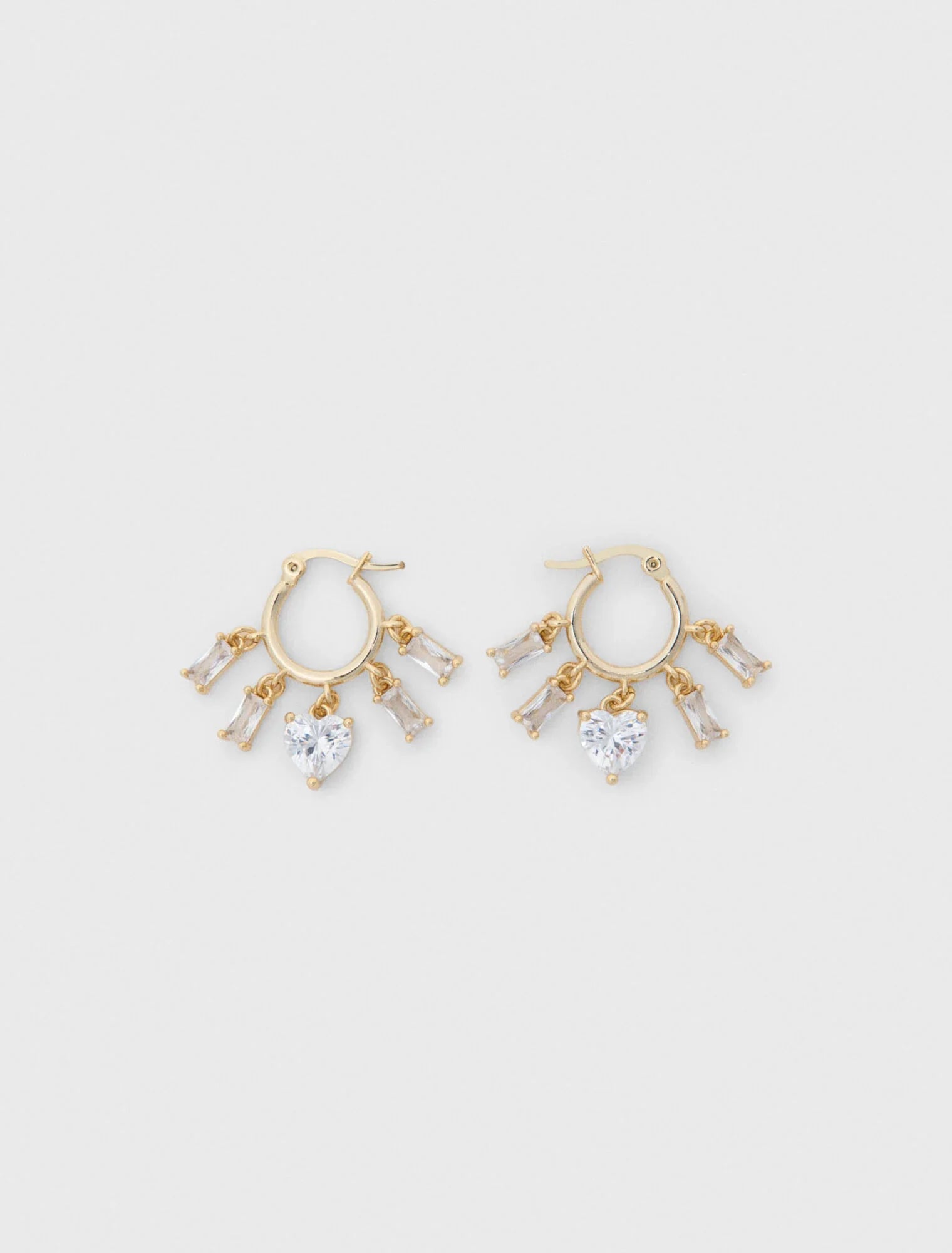 Gold-Tone Rhinestone Hoops Gold