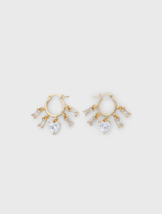 Gold-Tone Rhinestone Hoops Gold