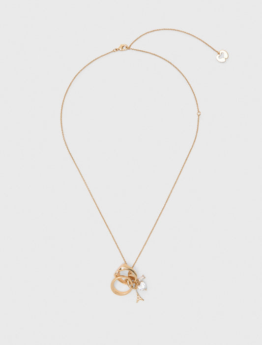 Goldtone Necklace With Ring Details Gold