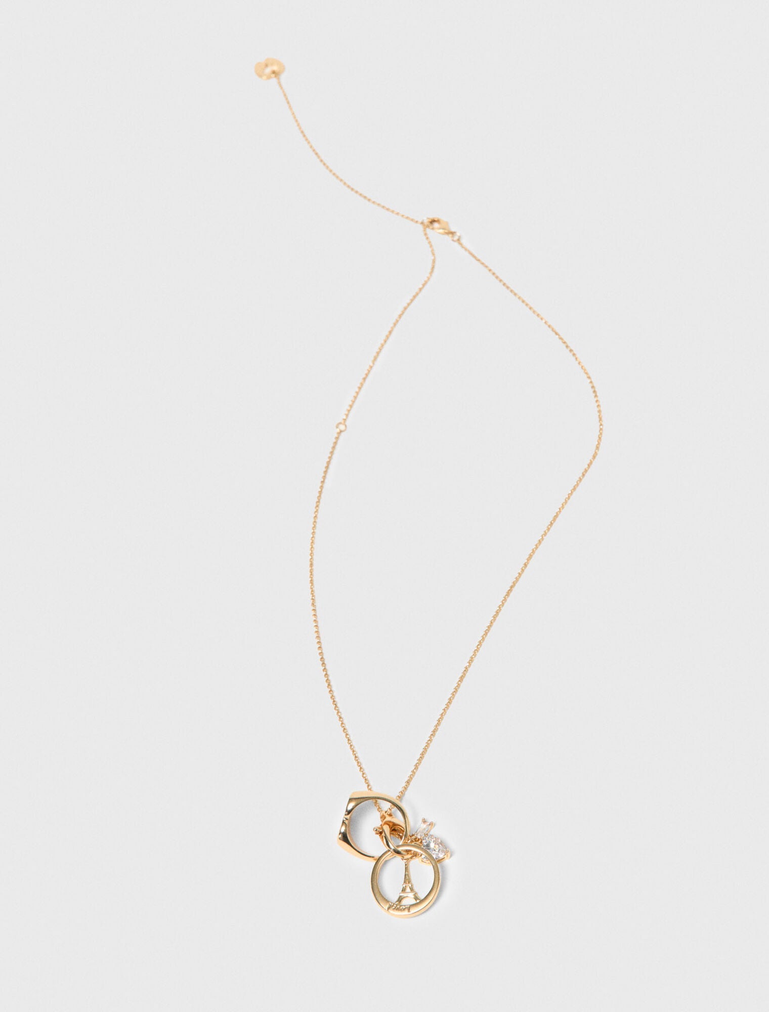 Goldtone Necklace With Ring Details Gold