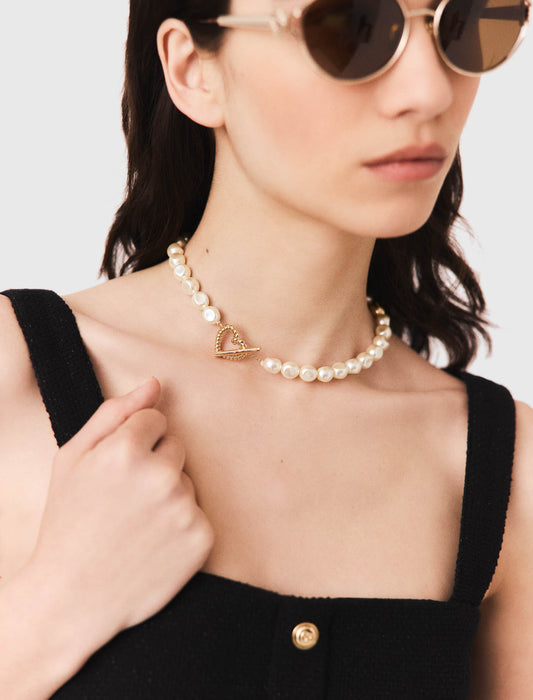 Pearl choker necklace Gold