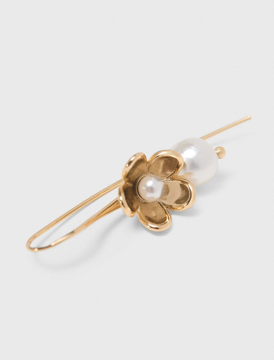 Fine flower earrings Gold