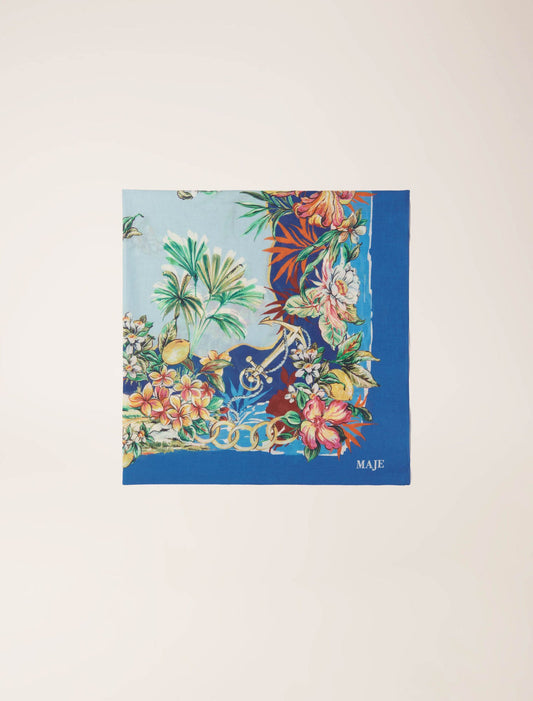 90x90cm square in cotton print