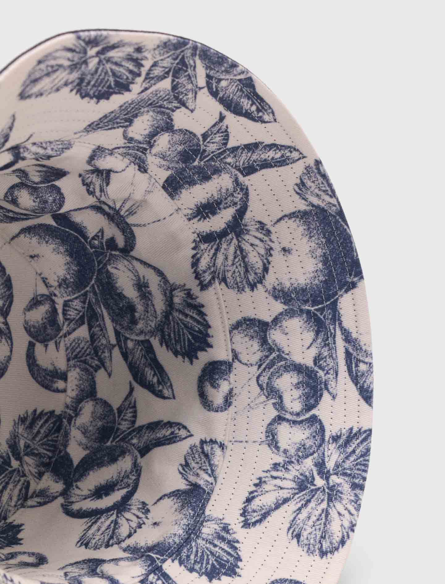 Reversible fruit print bucket hat