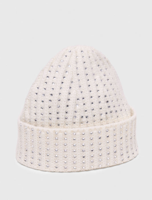 Wool And Rhinestone Hat ECRU
