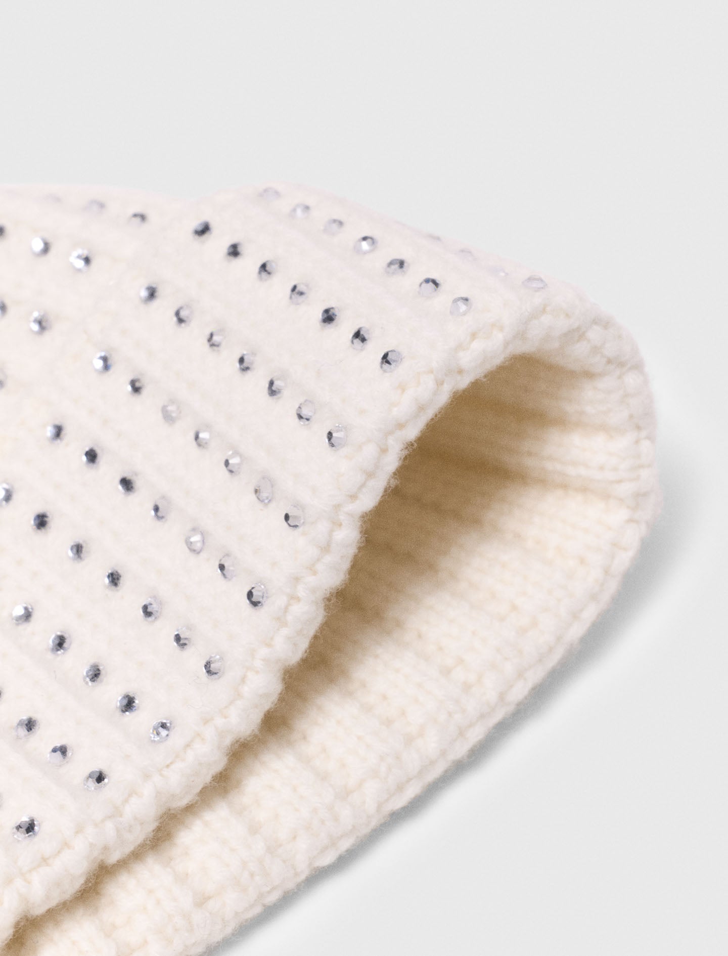 Wool And Rhinestone Hat ECRU