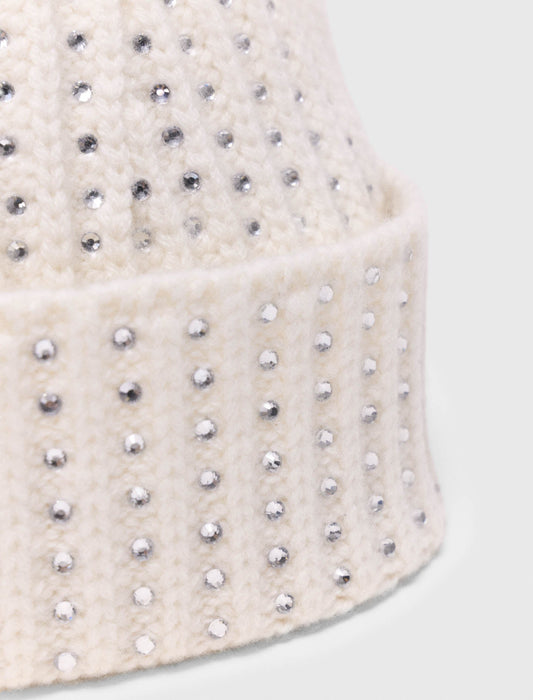 Wool And Rhinestone Hat ECRU