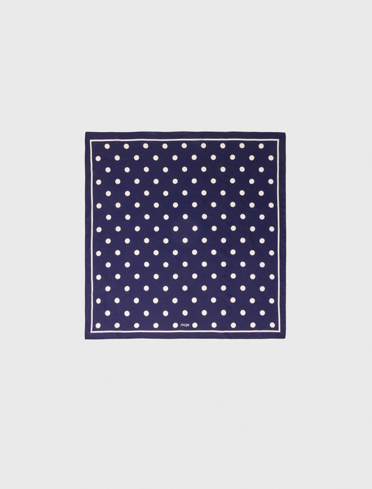 Silk polka dot bandana Navy Dots Print