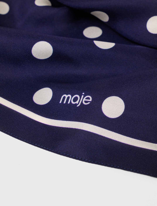 Silk polka dot bandana Navy Dots Print