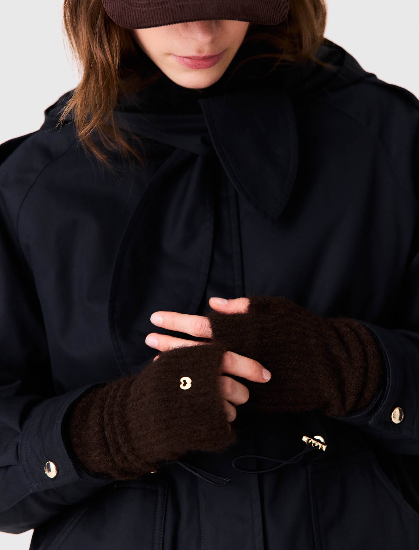 Yak blend mittens Dark Brown