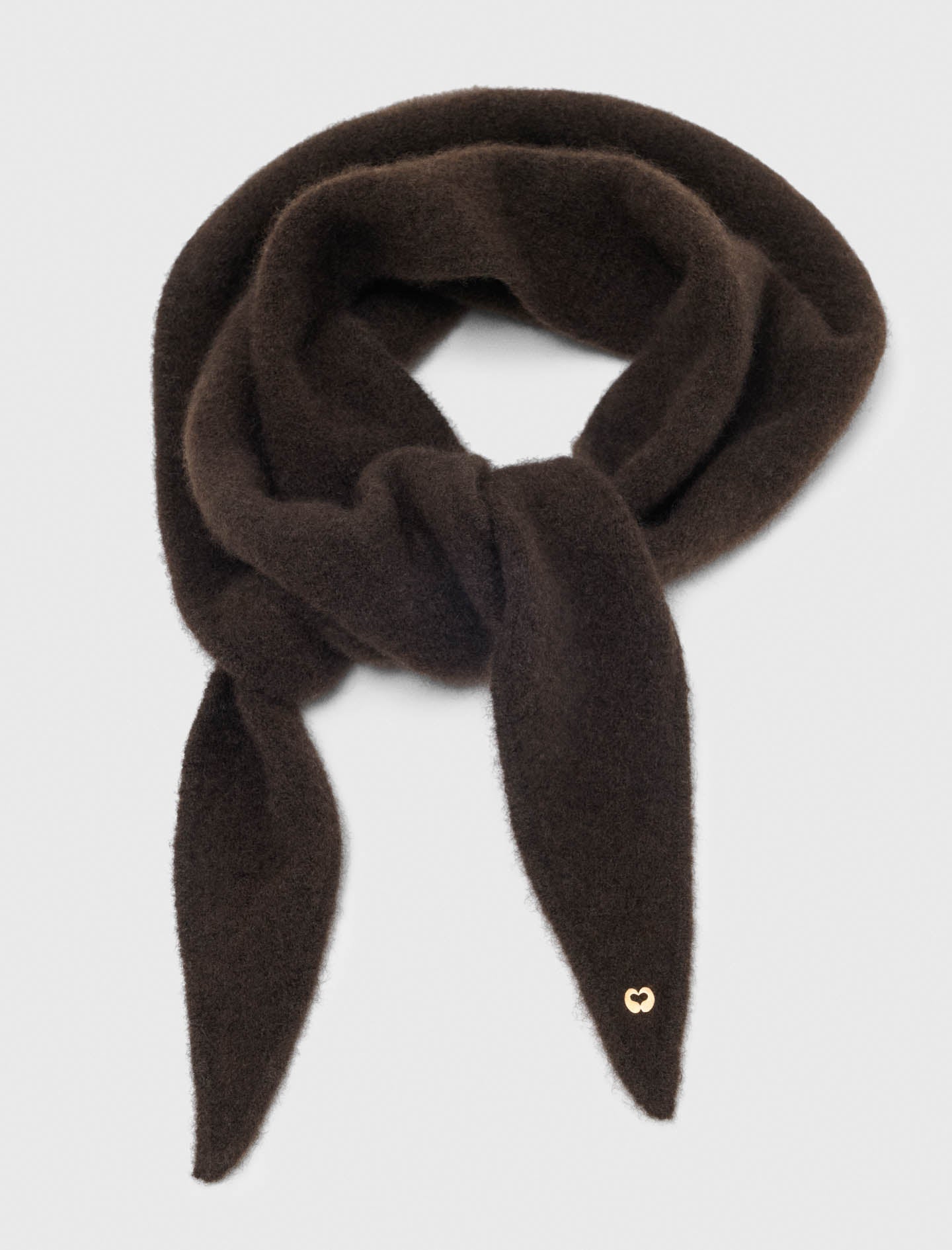 Yak blend triangle scarf Dark Brown
