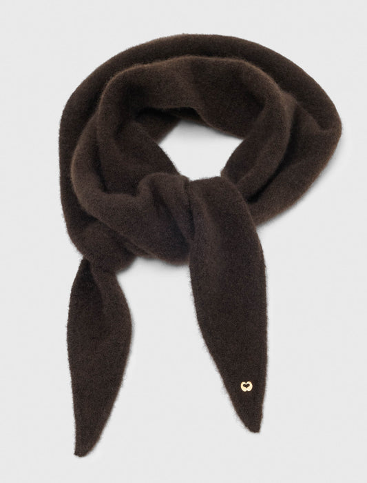 Yak blend triangle scarf Dark Brown