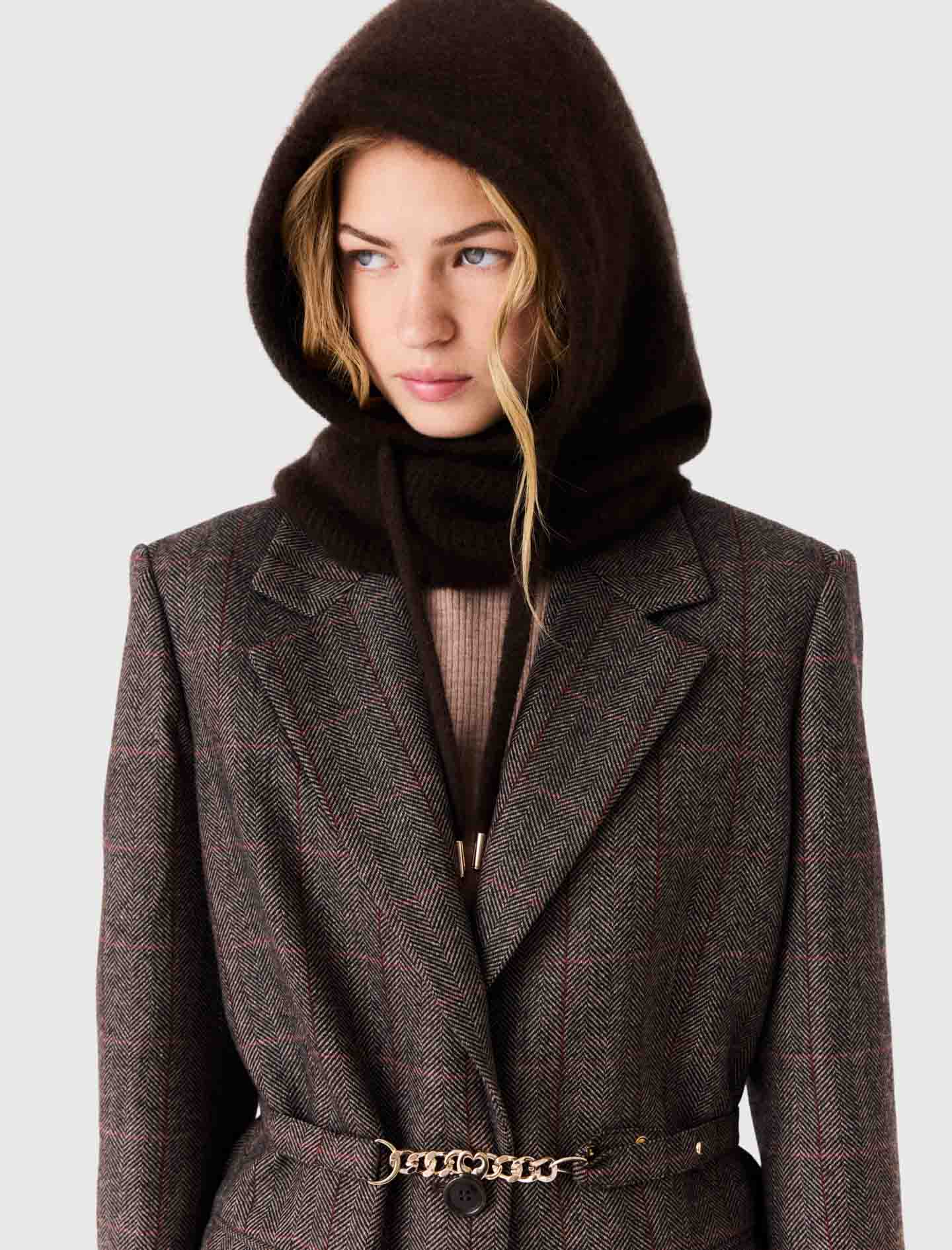 Yak wool balaclava Dark Brown