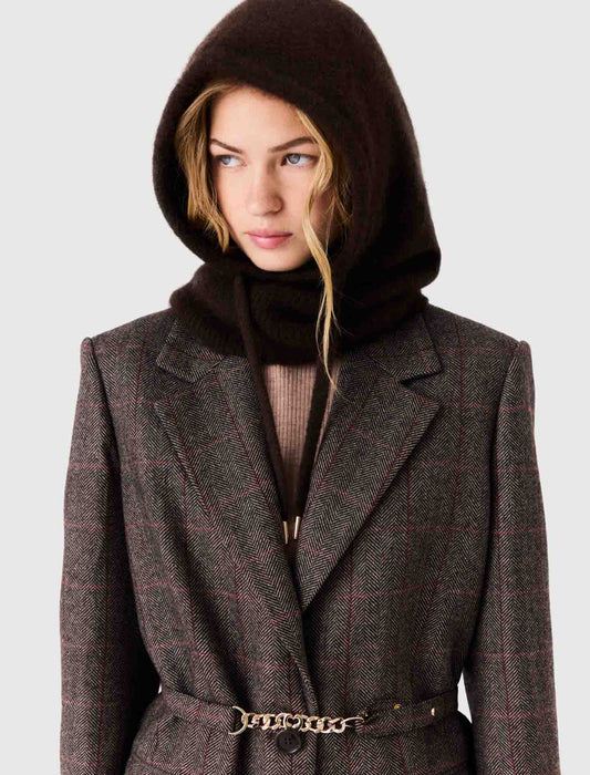 Yak wool balaclava Dark Brown