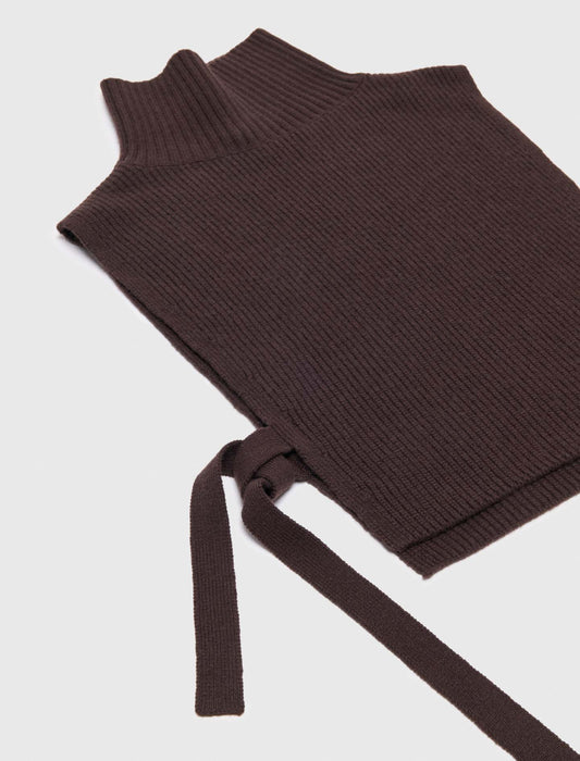 Wool and cashmere collar Dark Brown