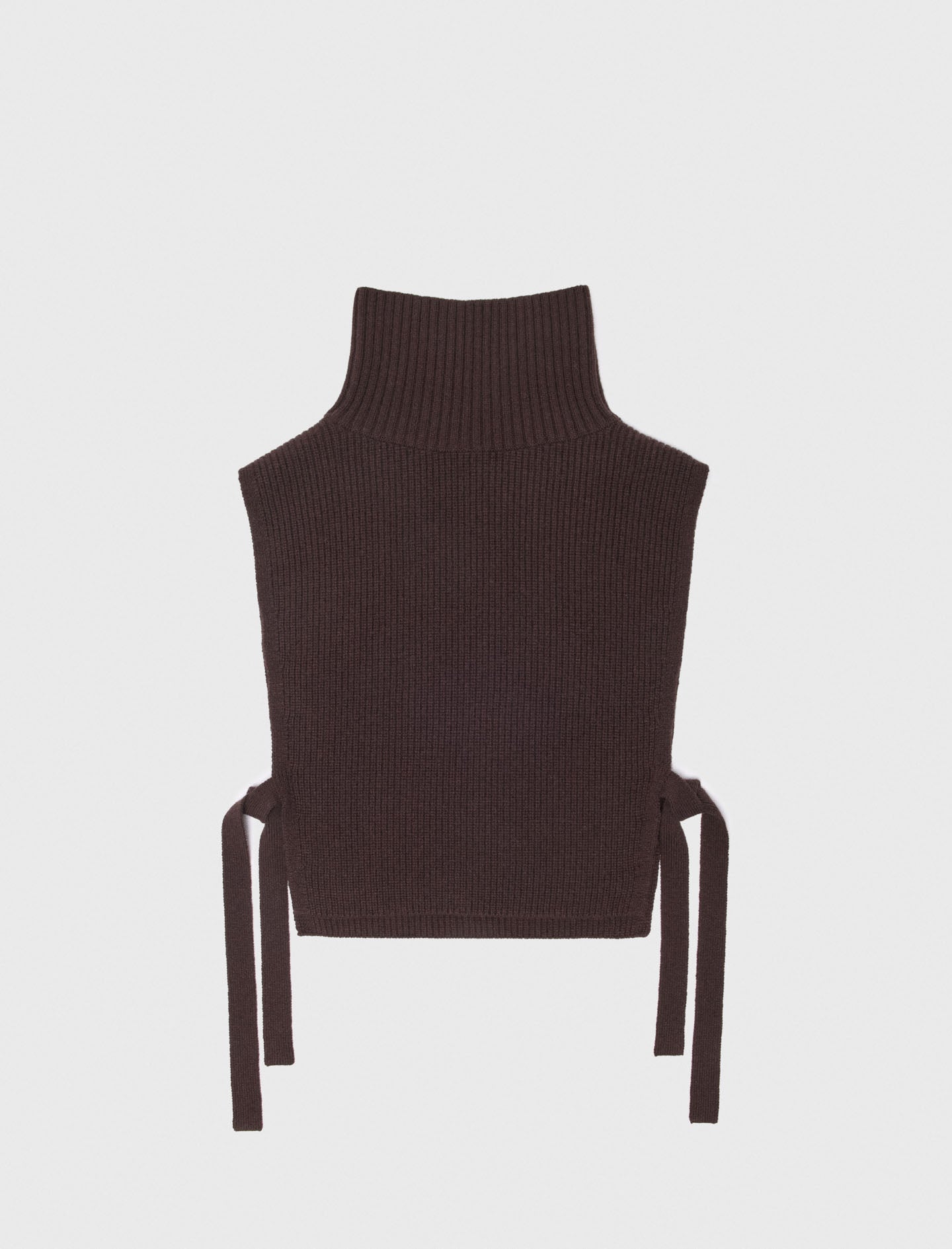 Wool and cashmere collar Dark Brown
