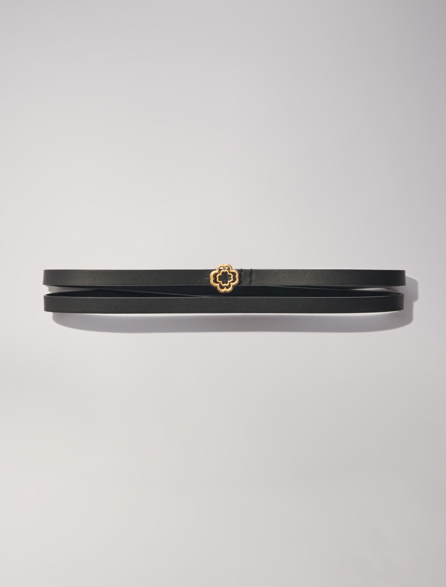 Black-featured-Slim double leather belt