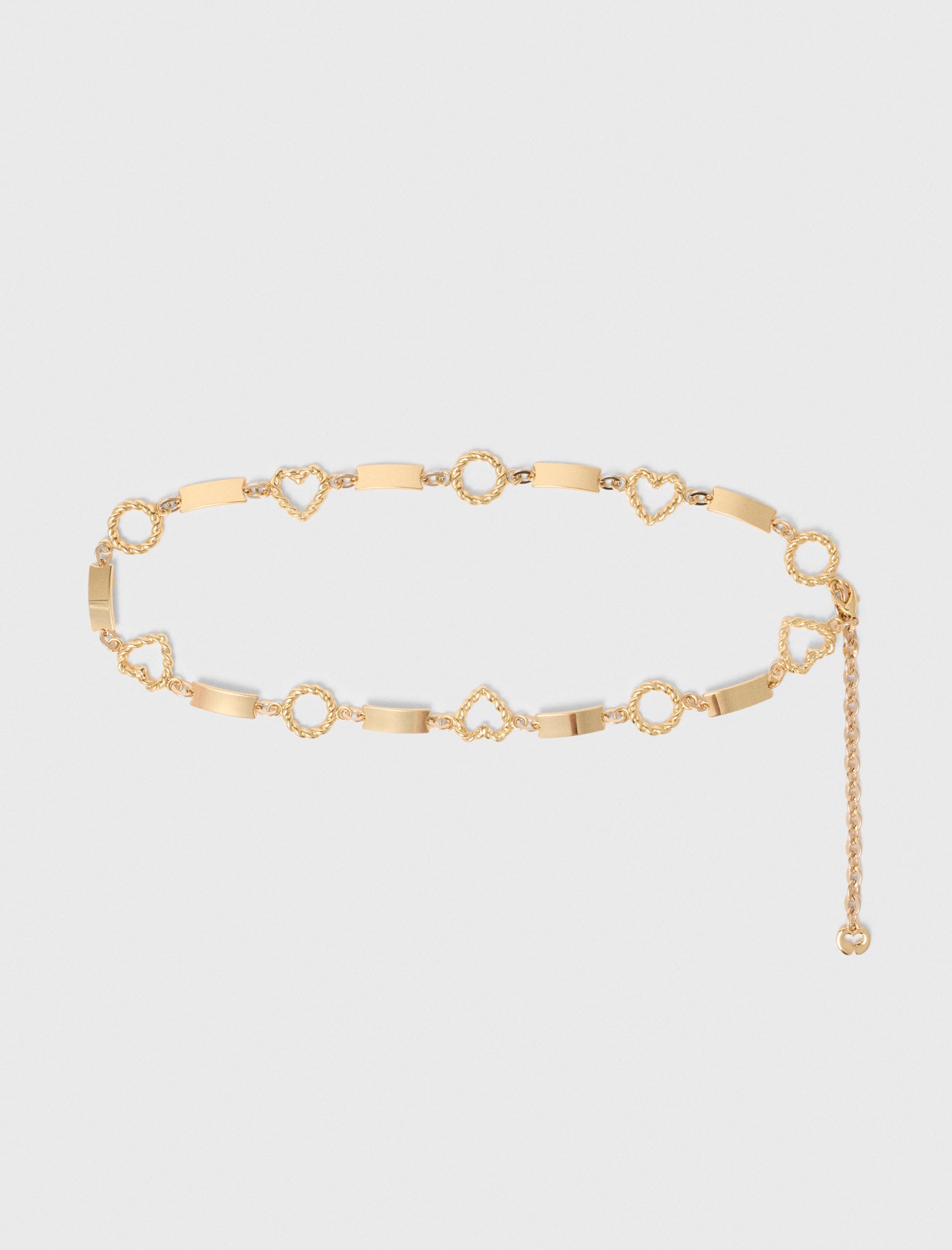 Twisted gold chain belt Gold