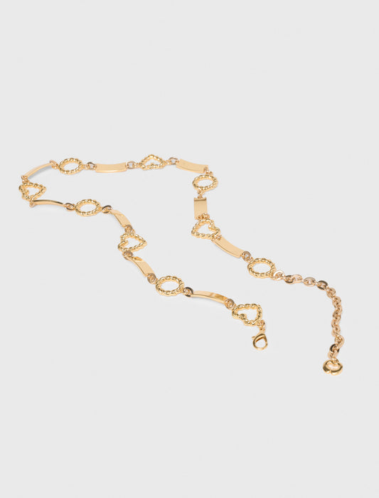 Twisted gold chain belt Gold
