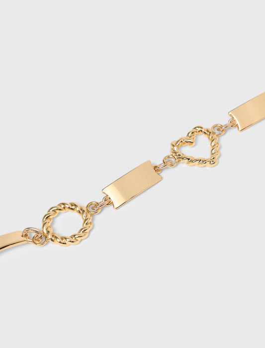 Twisted gold chain belt Gold