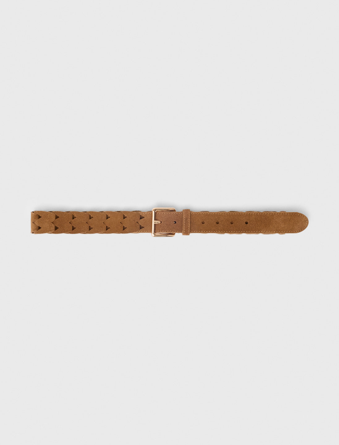 Braided suede belt Camel
