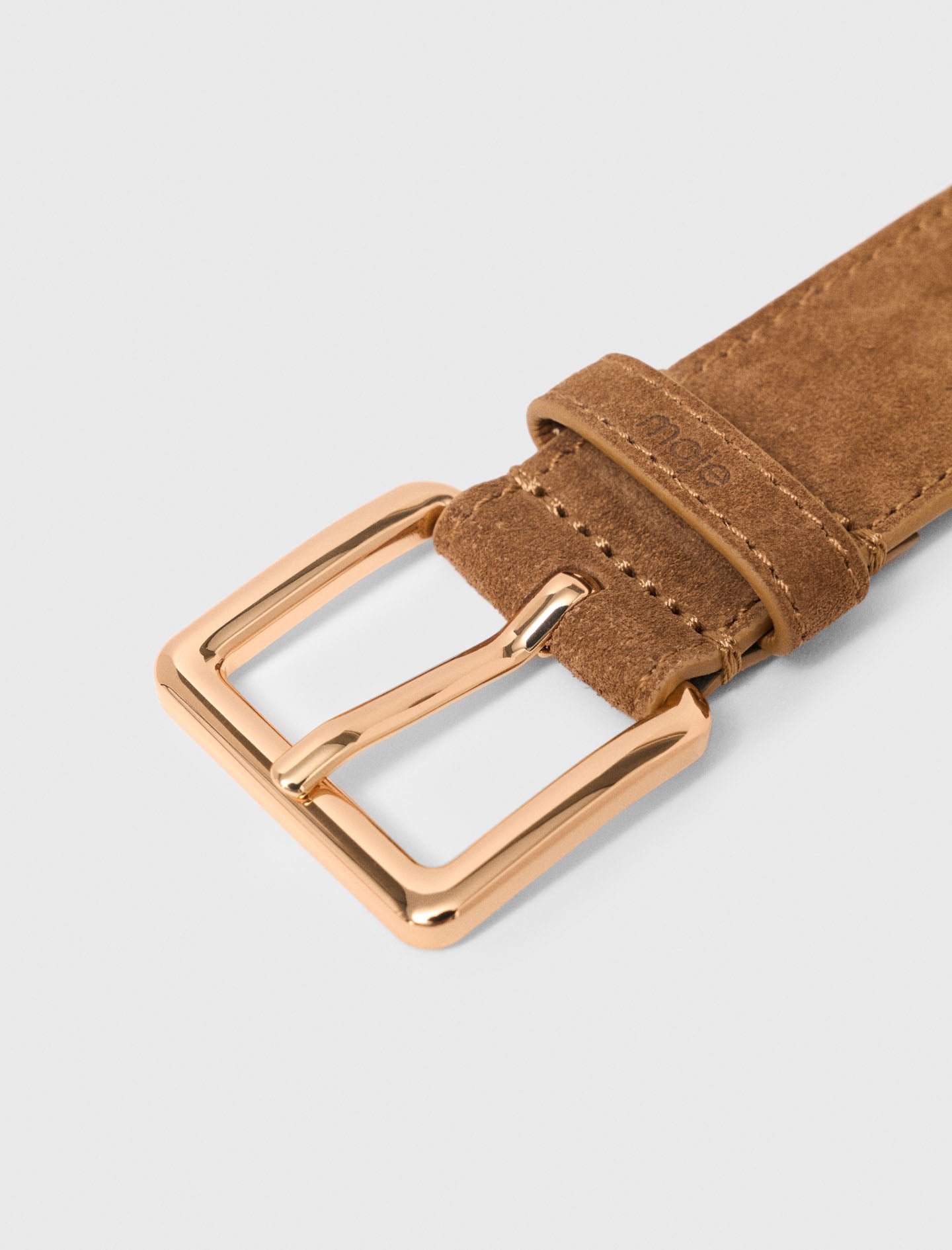 Braided suede belt Camel