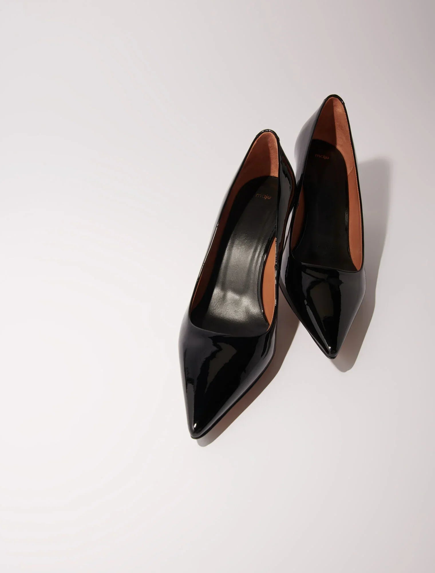 Black  -Leather pumps with pointed toes