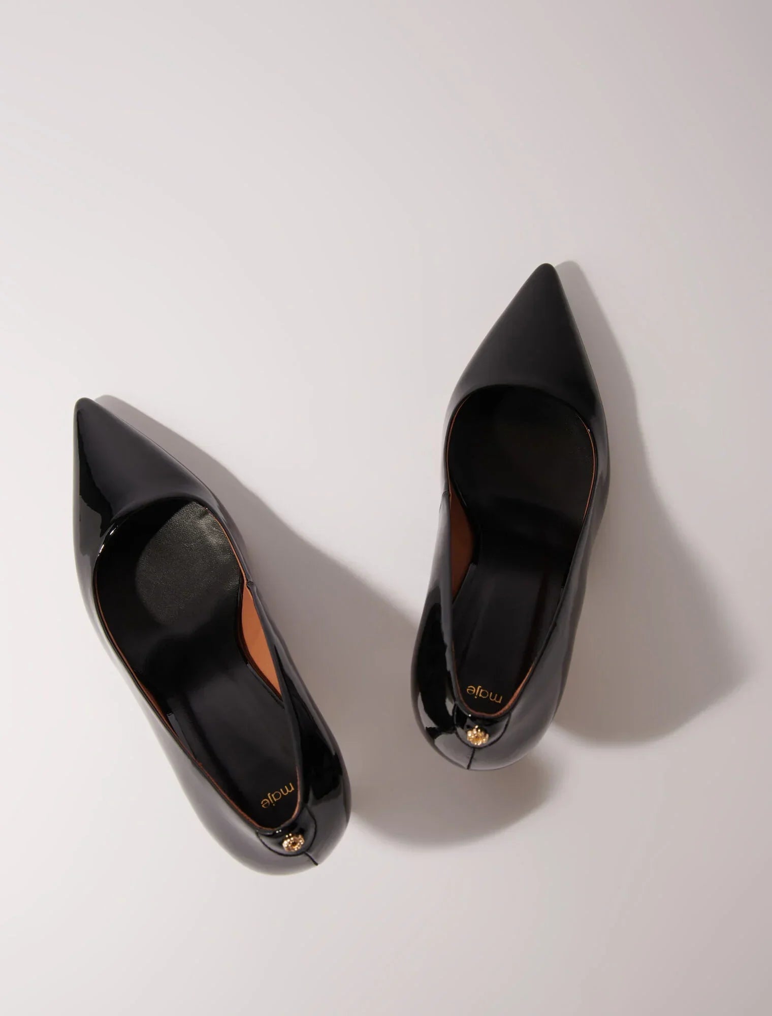 Black  -Leather pumps with pointed toes