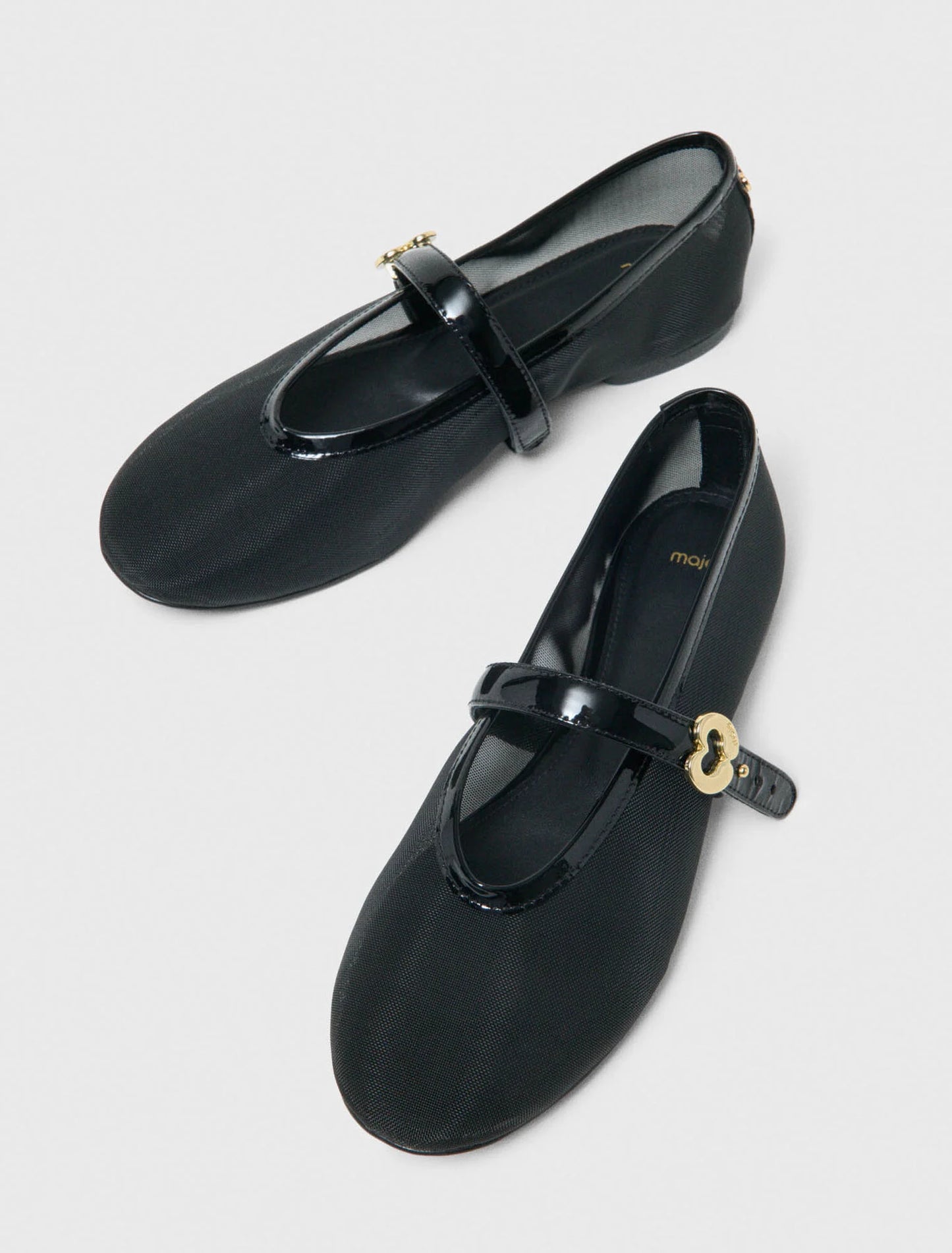 Mesh Ballet Flats Black