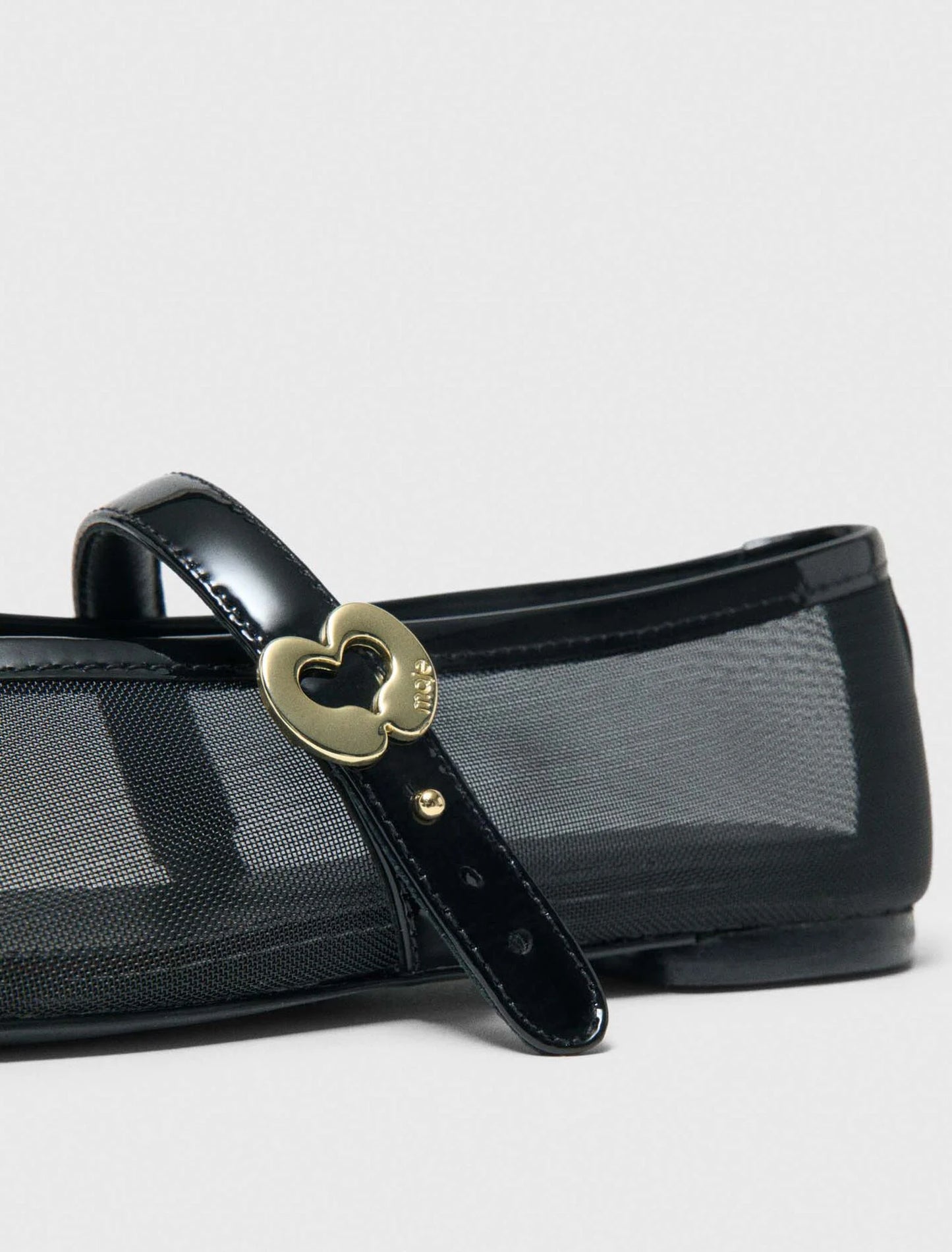 Mesh Ballet Flats Black