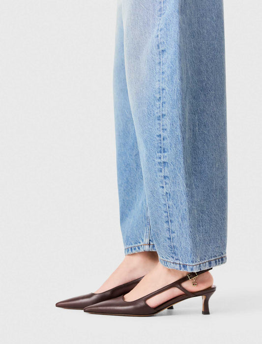 Leather slingbacks Brown