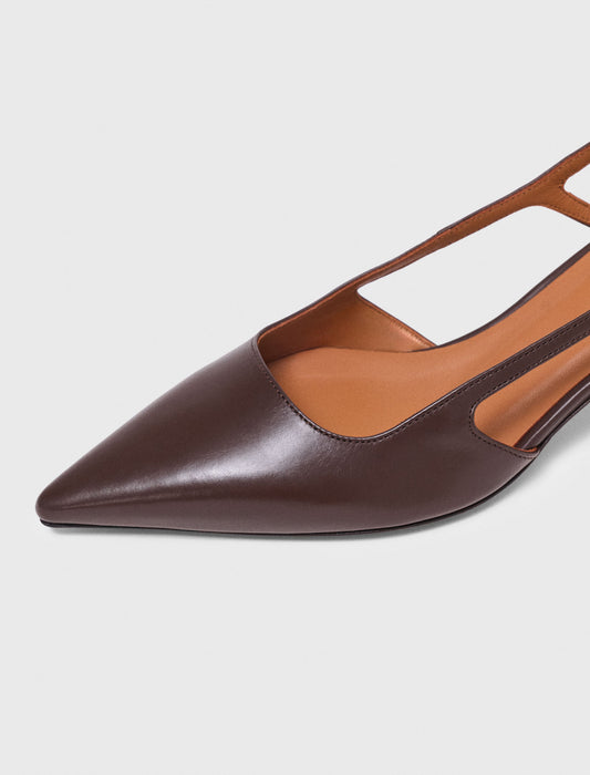 Leather slingbacks Brown