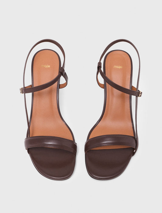 Strappy leather sandals Brown