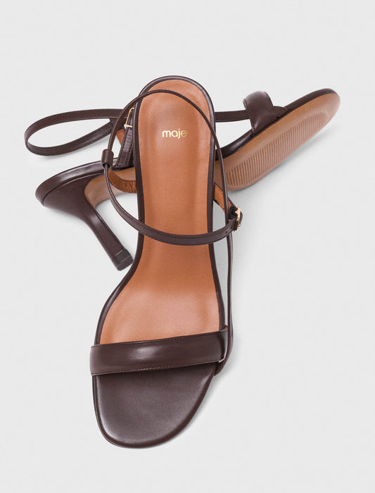 Strappy leather sandals Brown