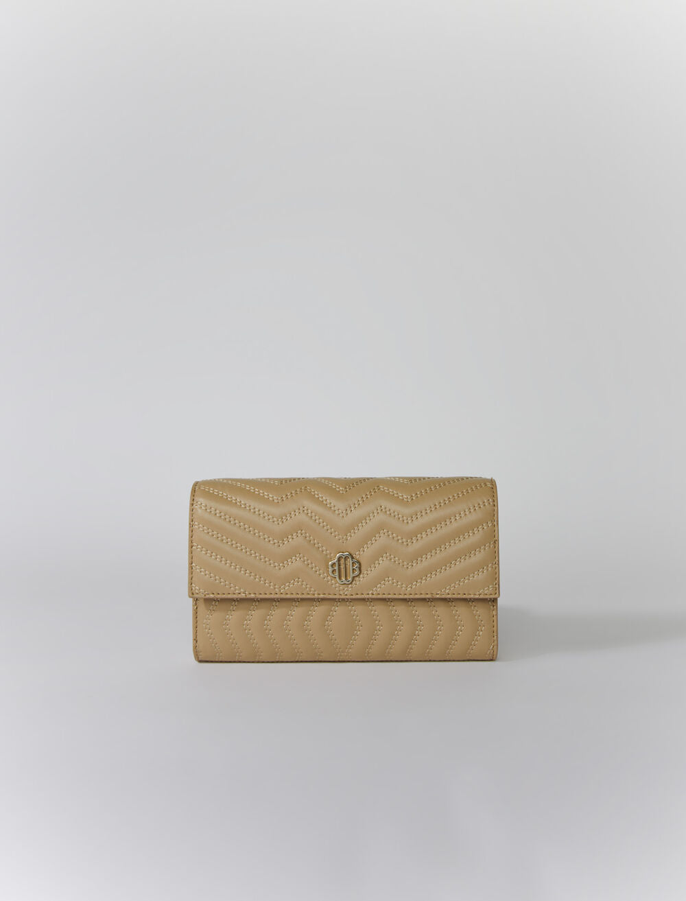 Beige-featured-Leather wallet on chain
