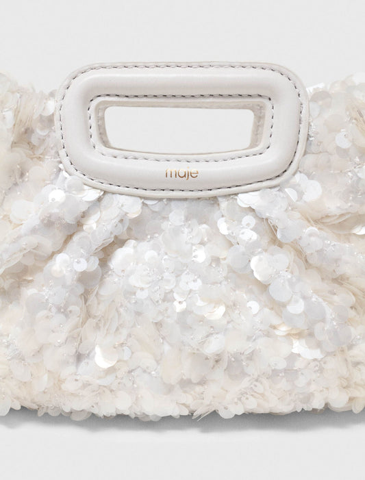 Sequins Milpli Mini Clutch White
