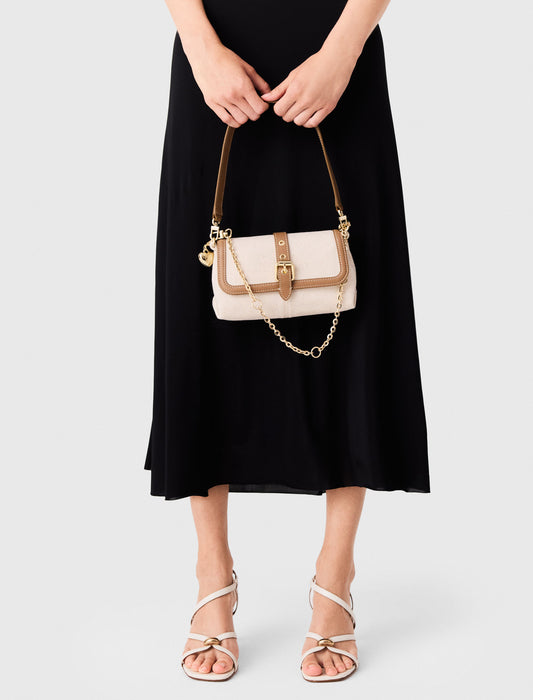 Miss M walk canvas & leather mix Moka/White