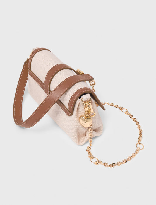 Miss M walk canvas & leather mix Moka/White